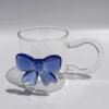 Bow Borosilicate Glass Heat-Resistant Large-Capacity Cartoon Animal Design Handle Lid Animal Cup Single-layer for Parties
