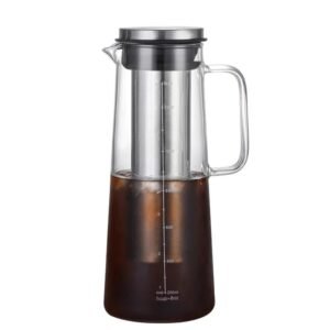Slender Fashionable High Borosilicate Glass Coffee Pot Cold Kettle Stainless Steel Filter Large Capacity Exquisite Design