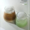 High Quality Custom Wholesale Glass Coffee Cup Japanese Minimalist Style Solid Color Round Shape Restaurant Use