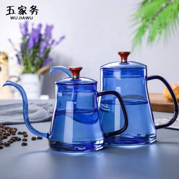 600ml Gooseneck Pour Over Coffee Kettle Tea Pot Long Spout Glass Drip Coffee Kettle Pot