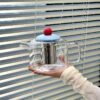 Refrigerator Cold Water Reusable Home Use Heat-Resistant Glass Large Capacity Food-Grade Transparent Minimalist Style Red/Pink