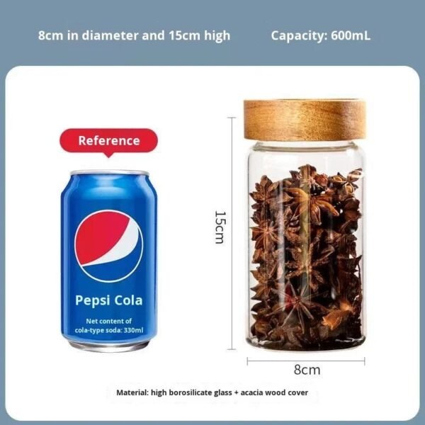 Wholesale Modern Simple Kitchen Storage Sealed Air-Tight High Borosilicate Heat-Resistant Microwave Safe Glass Jar Acacia Cover