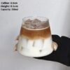High Quality Custom Wholesale Glass Coffee Cup Japanese Minimalist Style Solid Color Round Shape Restaurant Use