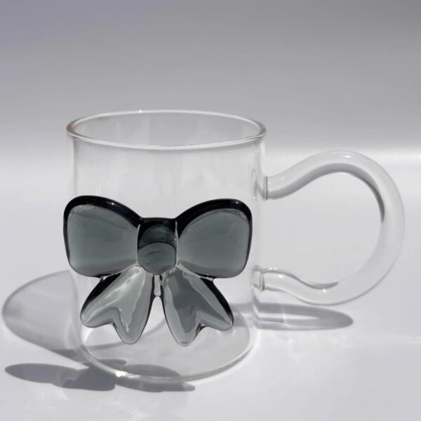 Bow Borosilicate Glass Heat-Resistant Large-Capacity Cartoon Animal Design Handle Lid Animal Cup Single-layer for Parties