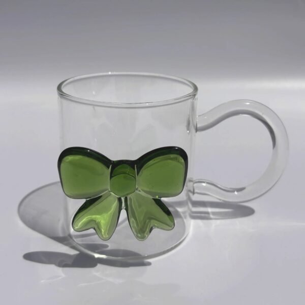 Bow Borosilicate Glass Heat-Resistant Large-Capacity Cartoon Animal Design Handle Lid Animal Cup Single-layer for Parties