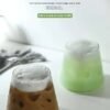 High Quality Custom Wholesale Glass Coffee Cup Japanese Minimalist Style Solid Color Round Shape Restaurant Use