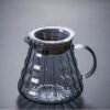 Factory Outlet Smoke Gray Stripe Coffee Maker Drip Iimited Hot Coffee Dripper Style Server Kettle 600ml Coffee Pot