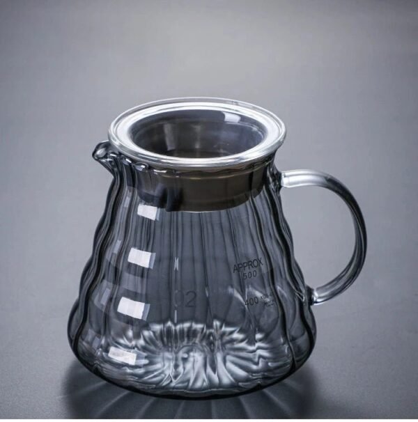 Factory Outlet Smoke Gray Stripe Coffee Maker Drip Iimited Hot Coffee Dripper Style Server Kettle 600ml Coffee Pot