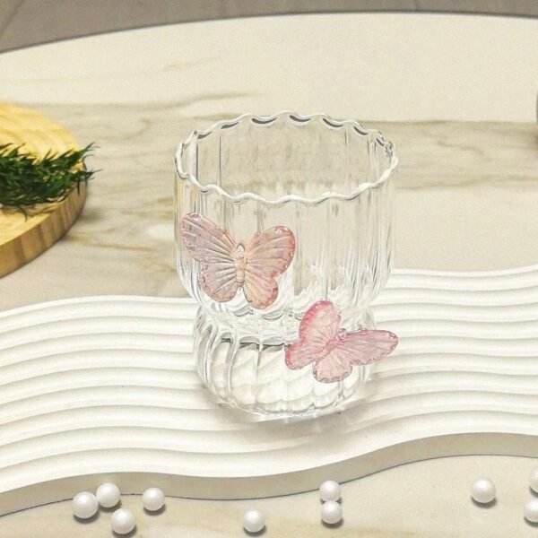 H4aca8c446c8a4f27af4c2c9d55a0cb7dh.jpg Handmade 3D Butterfly Petal-Shape Borosilicate Glass Mug High-Temperature Resistant Solid Color Single-Layer Creative Coffee
