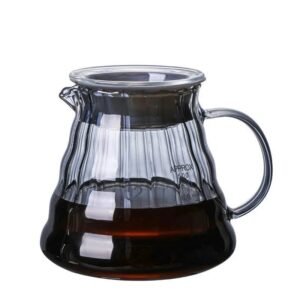 Factory Outlet Smoke Gray Stripe Coffee Maker Drip Iimited Hot Coffee Dripper Style Server Kettle 600ml Coffee Pot