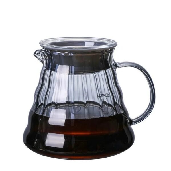 Factory Outlet Smoke Gray Stripe Coffee Maker Drip Iimited Hot Coffee Dripper Style Server Kettle 600ml Coffee Pot
