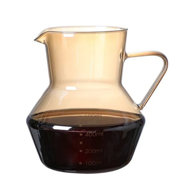 Modern Design Eco-Friendly High Borosilicate Glass Coffee Pot Pot Cover 304 Stainless Steel Filter Composite Hand Grip Oven Safe