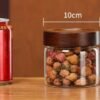 Wholesale Modern Simple Kitchen Storage Sealed Air-Tight High Borosilicate Heat-Resistant Microwave Safe Glass Jar Acacia Cover