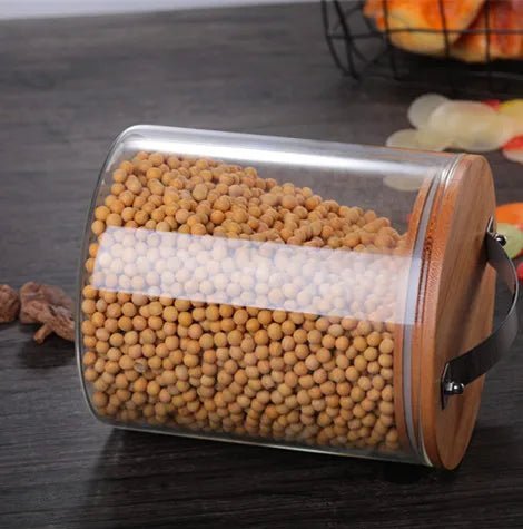 Big Size Transparent Hermetic Glass Storage Jar with Lid and Handle 4000ml