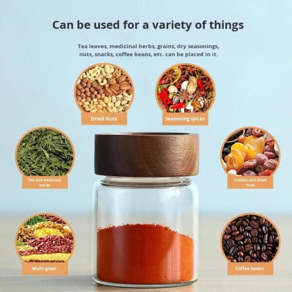 Wholesale Modern Simple Kitchen Storage Sealed Air-Tight High Borosilicate Heat-Resistant Microwave Safe Glass Jar Acacia Cover