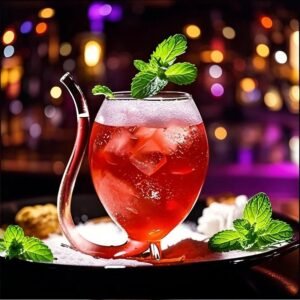 Creative Vampire Red Wine Glass & Cocktail Glass Set of 1 Transparent Filter Design Minimalist Modern