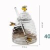 Wholesale Cheap Price Glass Honey Jars Dippers Lids 400ml Eco-Friendly Sustainable Bee-Shaped Microwavable Carton Packed Storage