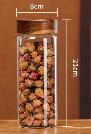 Wholesale Modern Simple Kitchen Storage Sealed Air-Tight High Borosilicate Heat-Resistant Microwave Safe Glass Jar Acacia Cover