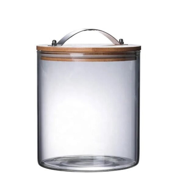 Big Size Transparent Hermetic Glass Storage Jar with Lid and Handle 4000ml