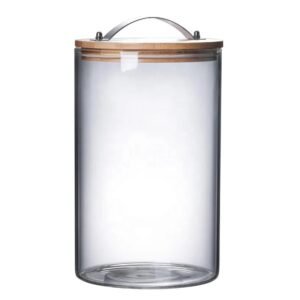 Big Size Transparent Hermetic Glass Storage Jar with Lid and Handle 4000ml