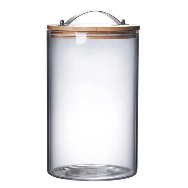 Big Size Transparent Hermetic Glass Storage Jar with Lid and Handle 4000ml