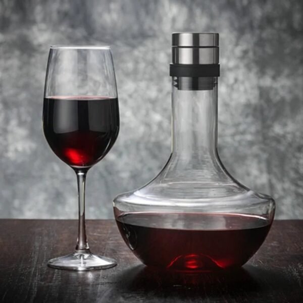 Factory Direct Hot Selling Hand Blown Glass Wine Decanter with Stainless Steel Lid
