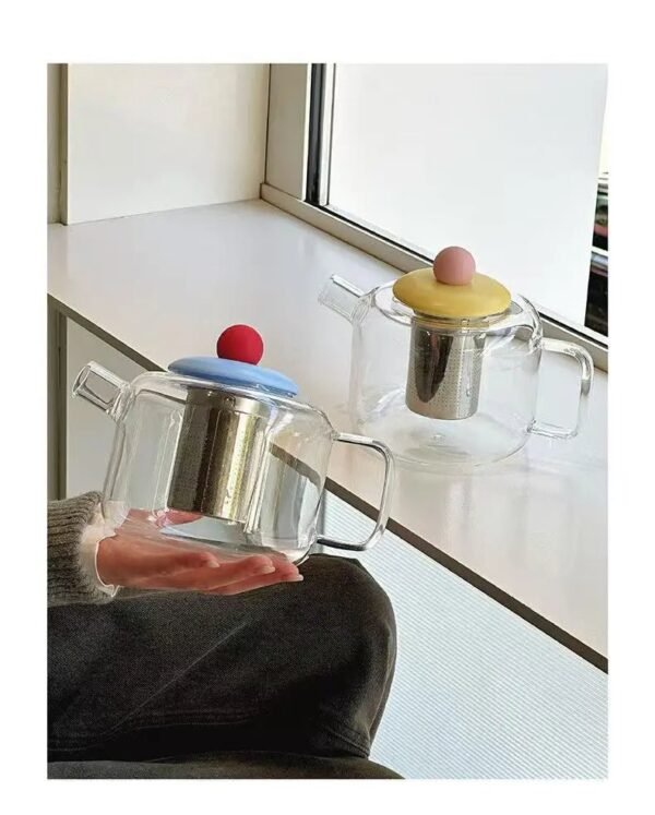 Refrigerator Cold Water Reusable Home Use Heat-Resistant Glass Large Capacity Food-Grade Transparent Minimalist Style Red/Pink