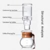 Pour Over Glass Ice Cold Coffee Brew Slow Driping Maker , Cold Brewer Coffee Dripper