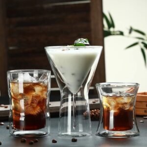 China Wholesale Custom Reusable High Borosilicate Double Wall Shaped Glass Cups