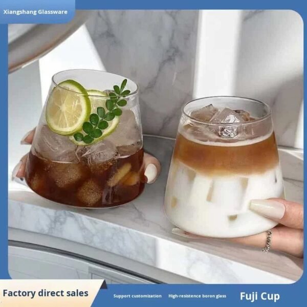 High Quality Custom Wholesale Glass Coffee Cup Japanese Minimalist Style Solid Color Round Shape Restaurant Use