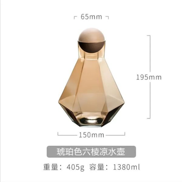 Glass Hexagonal Electroplated Colorful Cold Water Kettle Juice Pot Set Direct Drinking European Style Household Beverages No