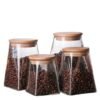 Borosilicate Glass Hand Made Transparent New Chinese Style Storage Jar Bamboo Lid Microwavable Airtight Eco-Friendly Food Grade