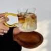 Bow Borosilicate Glass Heat-Resistant Large-Capacity Cartoon Animal Design Handle Lid Animal Cup Single-layer for Parties