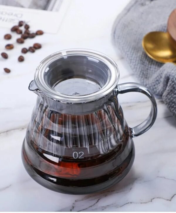 Factory Outlet Smoke Gray Stripe Coffee Maker Drip Iimited Hot Coffee Dripper Style Server Kettle 600ml Coffee Pot
