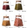 Borosilicate Glass Hand Made Transparent New Chinese Style Storage Jar Bamboo Lid Microwavable Airtight Eco-Friendly Food Grade