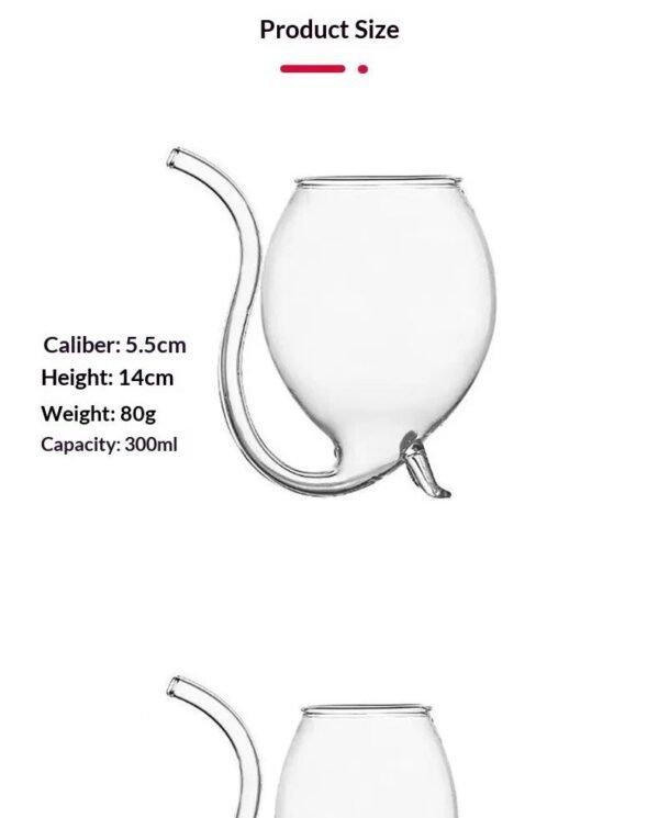 Creative Vampire Red Wine Glass & Cocktail Glass Set of 1 Transparent Filter Design Minimalist Modern