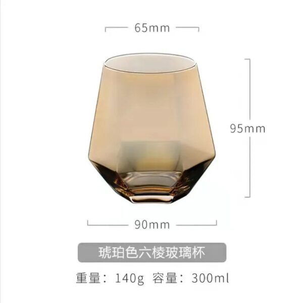 Glass Hexagonal Electroplated Colorful Cold Water Kettle Juice Pot Set Direct Drinking European Style Household Beverages No