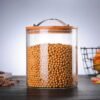 Big Size Transparent Hermetic Glass Storage Jar with Lid and Handle 4000ml